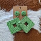 Raffia Square Drop Earrings