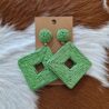 Raffia Square Drop Earrings