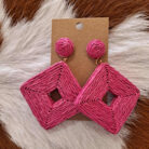 Raffia Square Drop Earrings