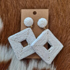 Raffia Square Drop Earrings