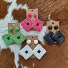 Raffia Square Drop Earrings