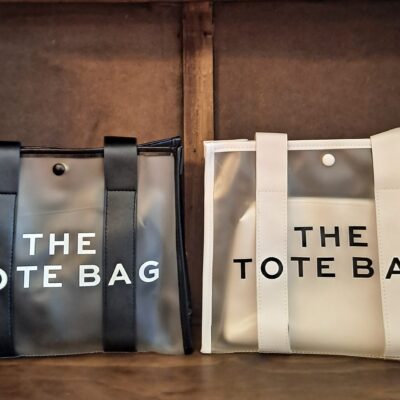 Clear Large The Tote Bag and Pouch 2 Piece Set