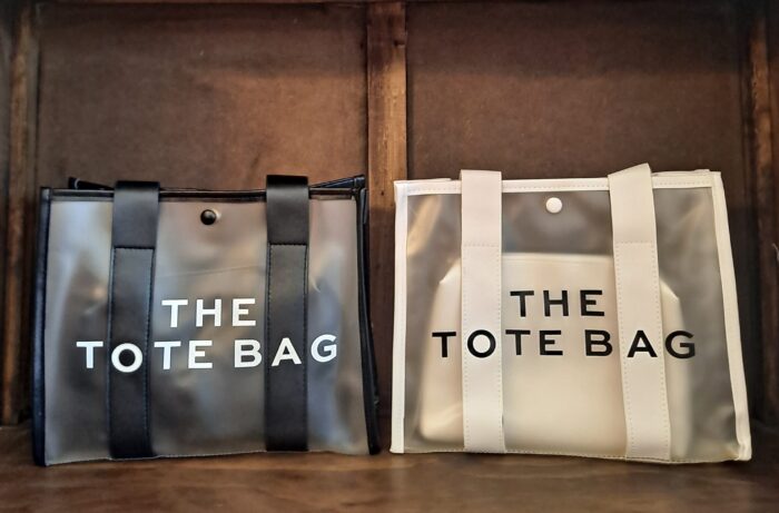 Clear Large The Tote Bag and Pouch 2 Piece Set