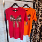 Coquette Football Bow 100% Cotton Graphic Tee