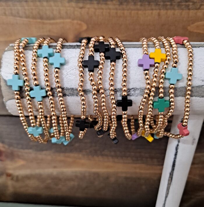 Beaded Cross Stretch Bracelets Beaded Cross Stretch Bracelets