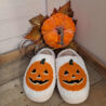 Halloween Pumpkin Print Plush Slippers
