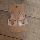 Genuine Cowhide Cow Tag Earrings