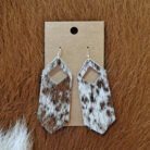 Genuine Cowhide Feather Shaped Dangling Earrings