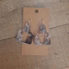 Genuine Cowhide Cow Tag Earrings