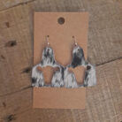 Genuine Cowhide Cow Tag Earrings