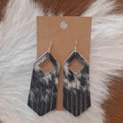 Genuine Cowhide Feather Shaped Dangling Earrings