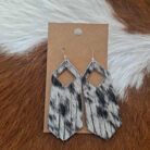 Genuine Cowhide Feather Shaped Dangling Earrings
