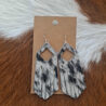 Genuine Cowhide Feather Shaped Dangling Earrings