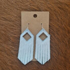 Genuine Cowhide Feather Shaped Dangling Earrings