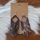 Genuine Cowhide Feather Shaped Dangling Earrings