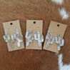 Genuine Cowhide Cactus Dangling Earrings