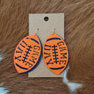 Metal Glitter Gameday Football Dangling Earrings