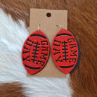 Metal Glitter Gameday Football Dangling Earrings