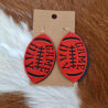 Metal Glitter Gameday Football Dangling Earrings