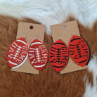 Metal Glitter Gameday Football Dangling Earrings