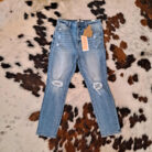 Helen-High Rise Ankle Skinny Knee Distressed Jeans