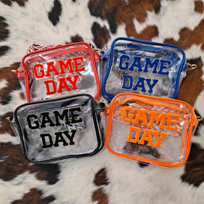 Game Day Patch Letters Stadiium Approved Clear Crossbody with Glitter Trim