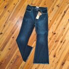 Jeanine-High Rise Flare Frayed Hem Jeans