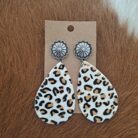 Cheetah Teardrop Post Cloth Earrings