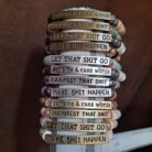 Sassy Sayings Natural Stone and Crystal Beaded Stretch Bracelets