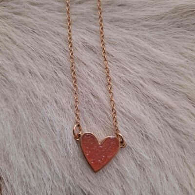 Heart Shape Druzy Stone Pendant Necklace