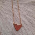 Heart Shape Druzy Stone Pendant Necklace