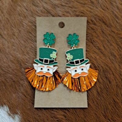 Metallic Tassel Leprechaun Post Earrings