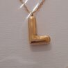 18K Gold Dipped Stainless Steel Tarnish Free Bubble Initial Necklace