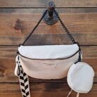 Colorblock Strap Chain Shoulder Bag with Coin Purse