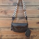 Colorblock Strap Chain Shoulder Bag with Coin Purse