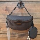 Colorblock Strap Chain Shoulder Bag with Coin Purse