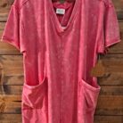 Mineral Washed Oversized V Neck Casual Knit Romper with Pockets