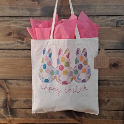 Happy Easter Tote Natural