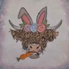 Easter Highland Cow Acid Washed Graphic Tee