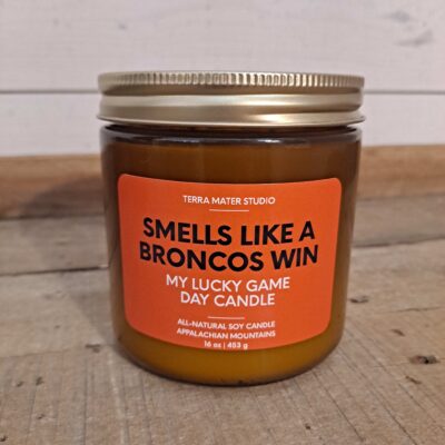 Smells Like A Broncos Win Handmade All Natural 100% Soy Wax Candles with Essential Oils