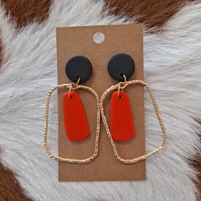 UGA Bulldogs Game Day Handmade Polymer Clay Post Dangling Earrings