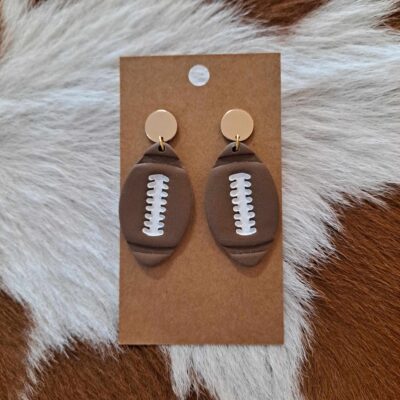 Handmade Polymer Clay Football Game Day Post Earrings
