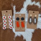 Georgia Dawgs Game Day Handmade Polymer Clay Dangling Post Earrings