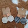 Boho Printed Cork Wooden Dangle Earrings