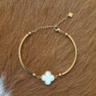 18K Waterproof Non-Tarnish Stainless Steel Clover Bracelet