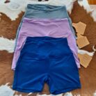 Brushed Microfiber Wide Waistband Biker Shorts
