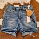 Betty-Mid Rise Tummy Control Vintage Wash Release Hem Shorts