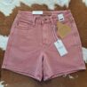 Beth-Mid Rise Tummy Control Dyed with Back Pocket Embroidery Shorts