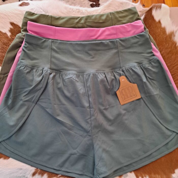 High Waist Zipper Back Pocket Running Shorts