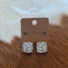 Rectangular Shape Sports Ball Stud Earrings